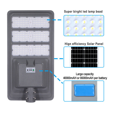 Bridgelux Lithium Solar Street Light All In One Outdoor 500w 1000w Solar LED Street Lamp