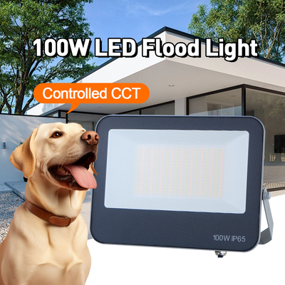 چراغ سیلاب LED فضای باز 3CCT دمای رنگ 3000K 4000K 6500K قابل تنظیم ضد آب IP65 مواد خاکستری لامپ با کیفیت بالا